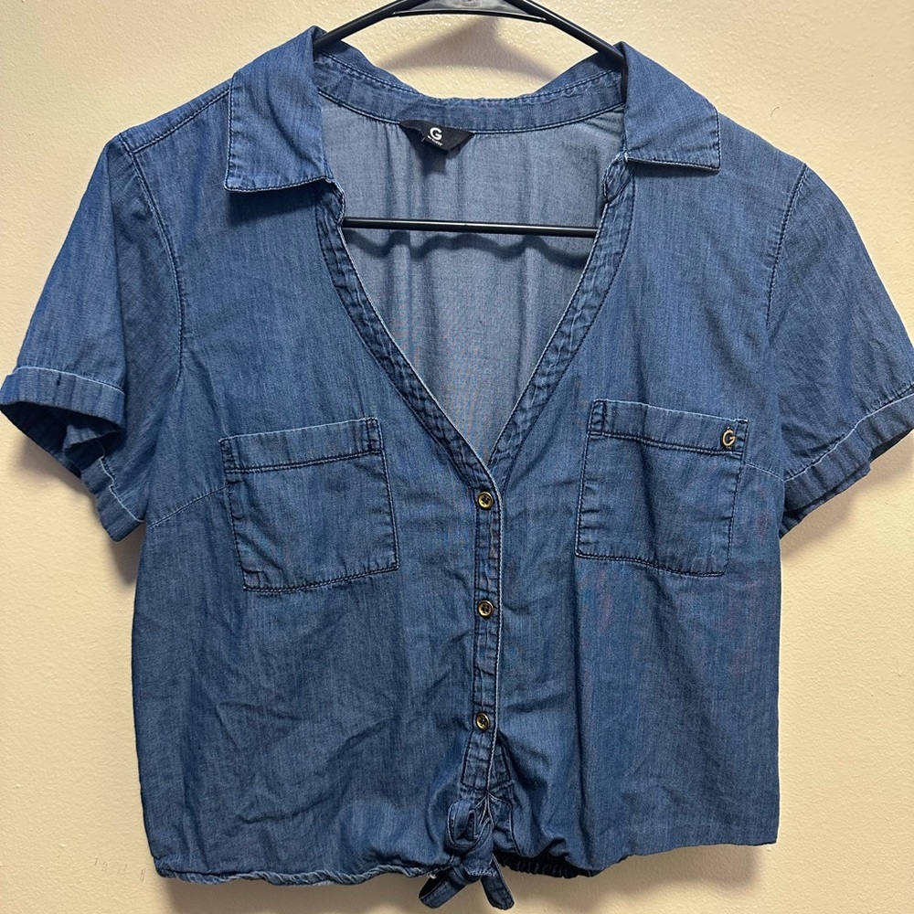 denim crop top